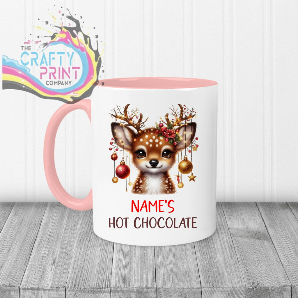 Personalised Hot Chocolate Reindeer Mug - 11oz Ceramic