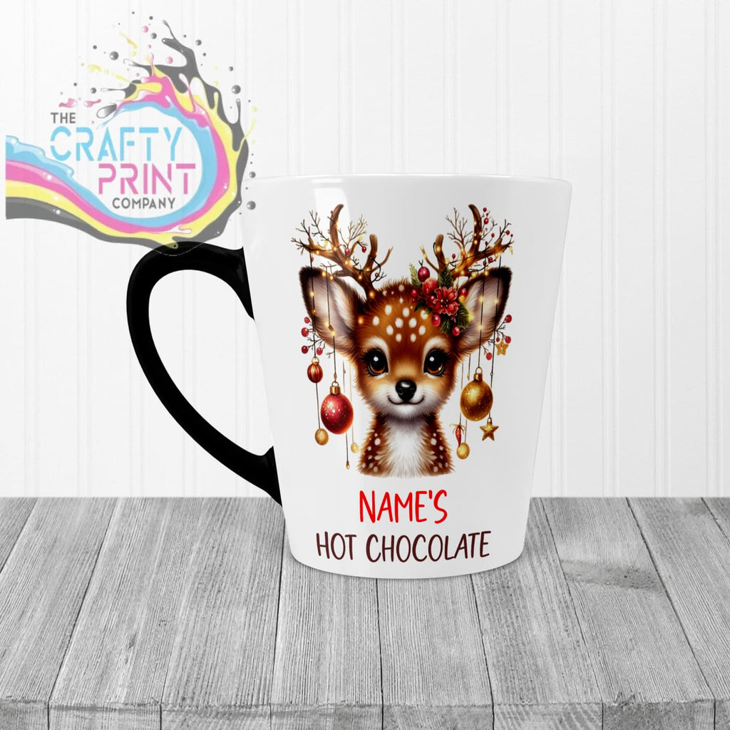 Personalised Hot Chocolate Reindeer Mug - 12oz Latte