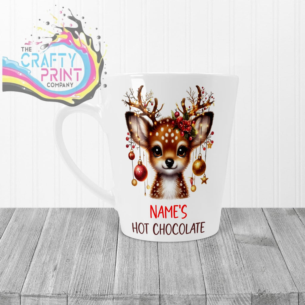 Personalised Hot Chocolate Reindeer Mug - 12oz Latte