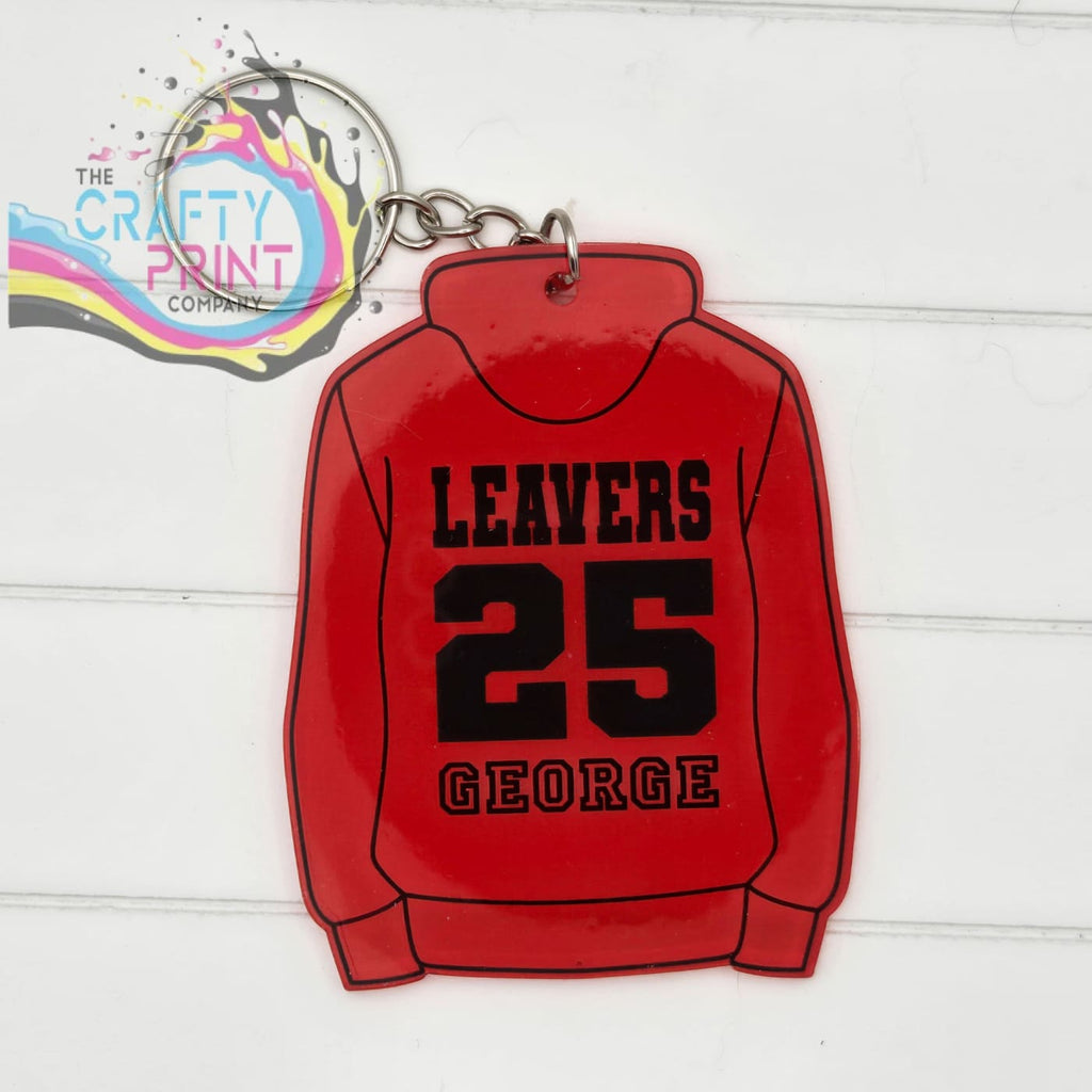 Personalised Leavers Hoodie Acrylic Keyring