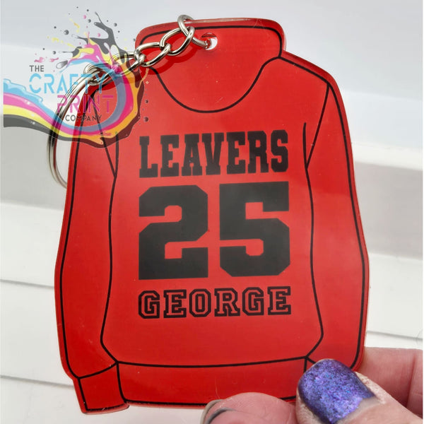 Personalised Leavers Hoodie Acrylic Keyring