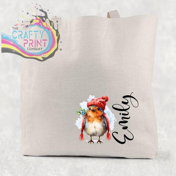 Personalised Robin Cotton Tote Bag - Natural - Shopping