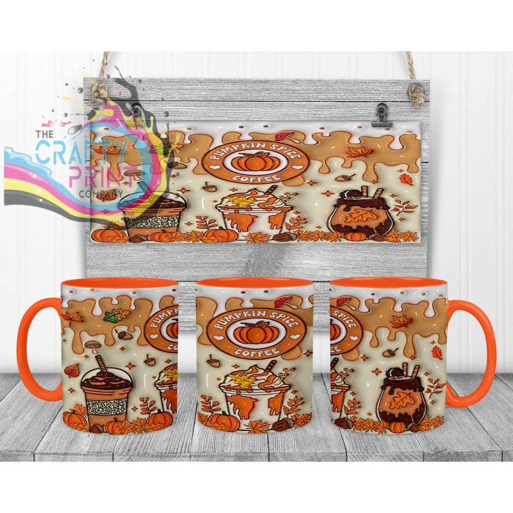 Pumpkin Spice Coffee Mug - 11oz Ceramic / Orange Handle &