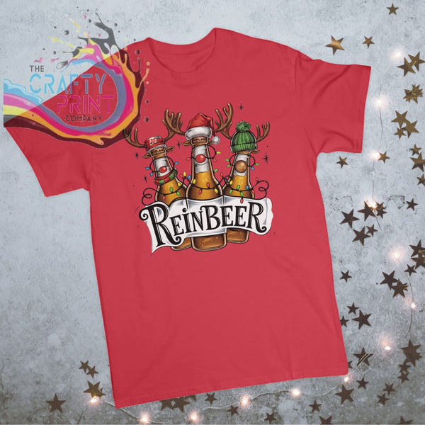 Reinbeer Christmas T-shirt - Red - Shirts & Tops