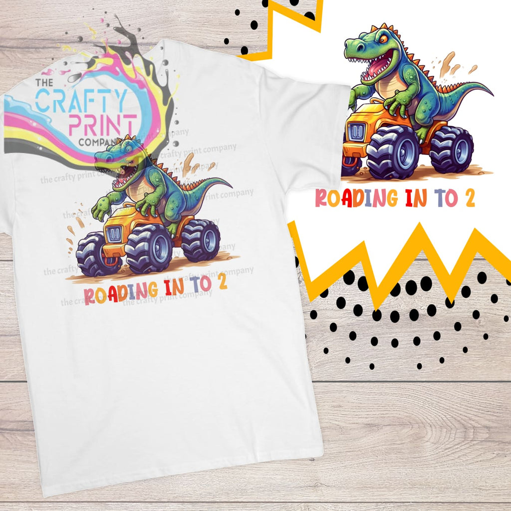 T-Rex Monster Truck Age Birthday Children’s T-shirt - Two