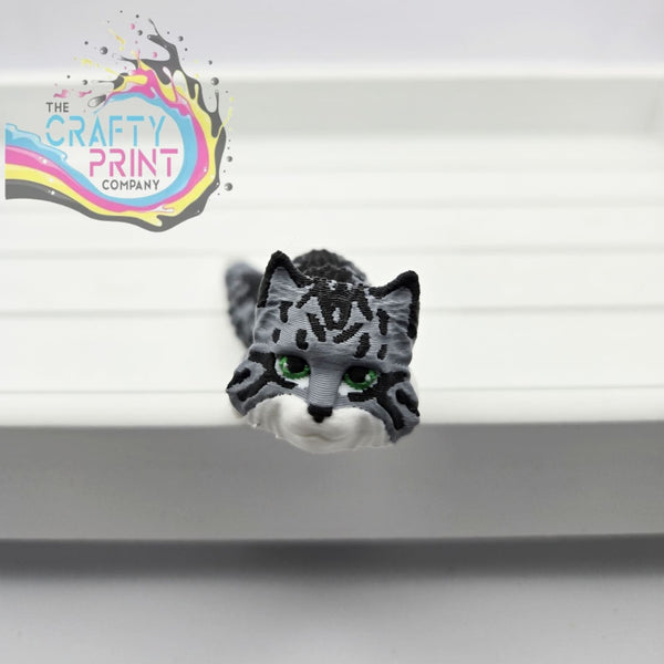 Tabby Cat Articulated Flexi Keyring / Fidget - Keychains