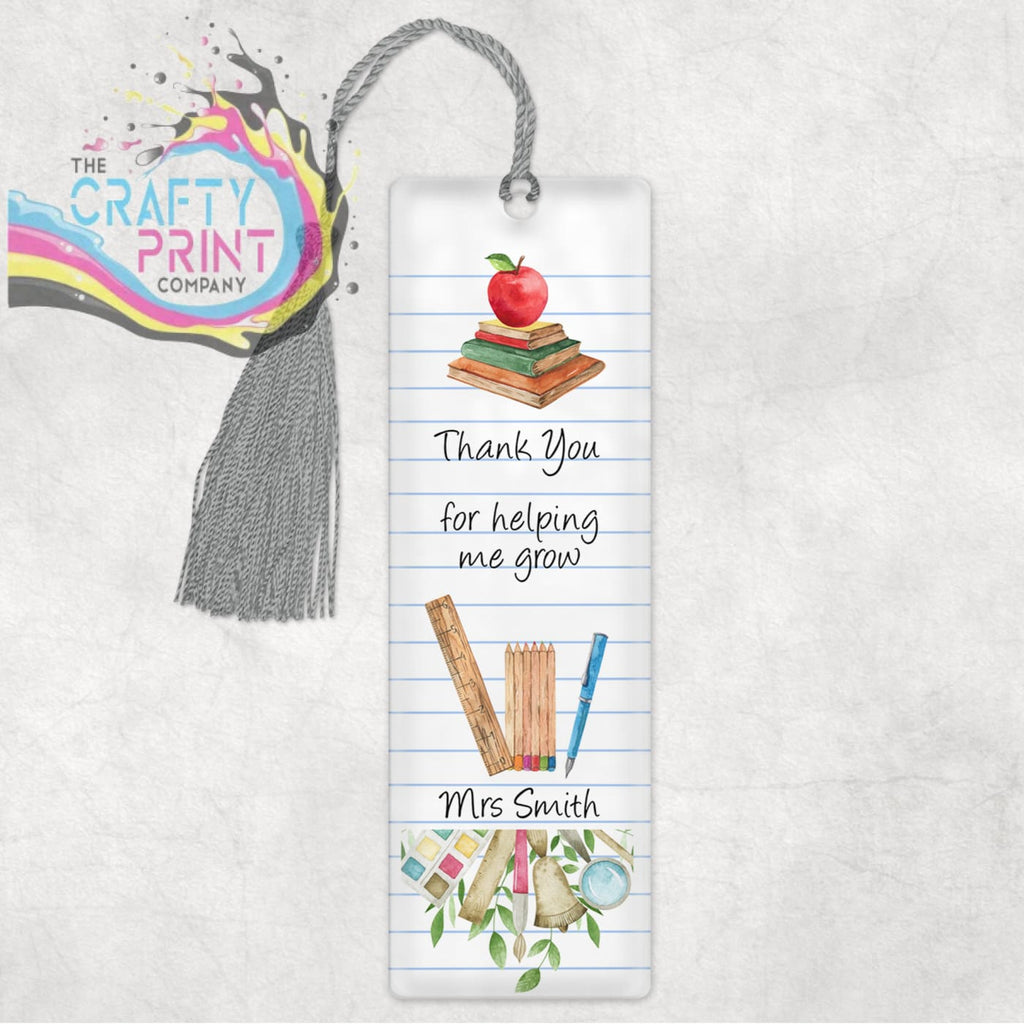 Thank You for helping me grow Personalised Bookmark