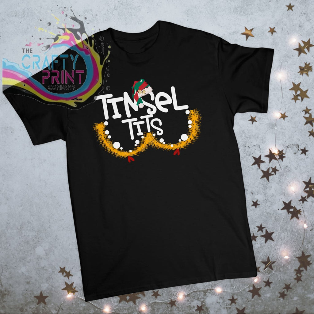 Tinsel Tits Christmas T-shirt - Black - Shirts & Tops