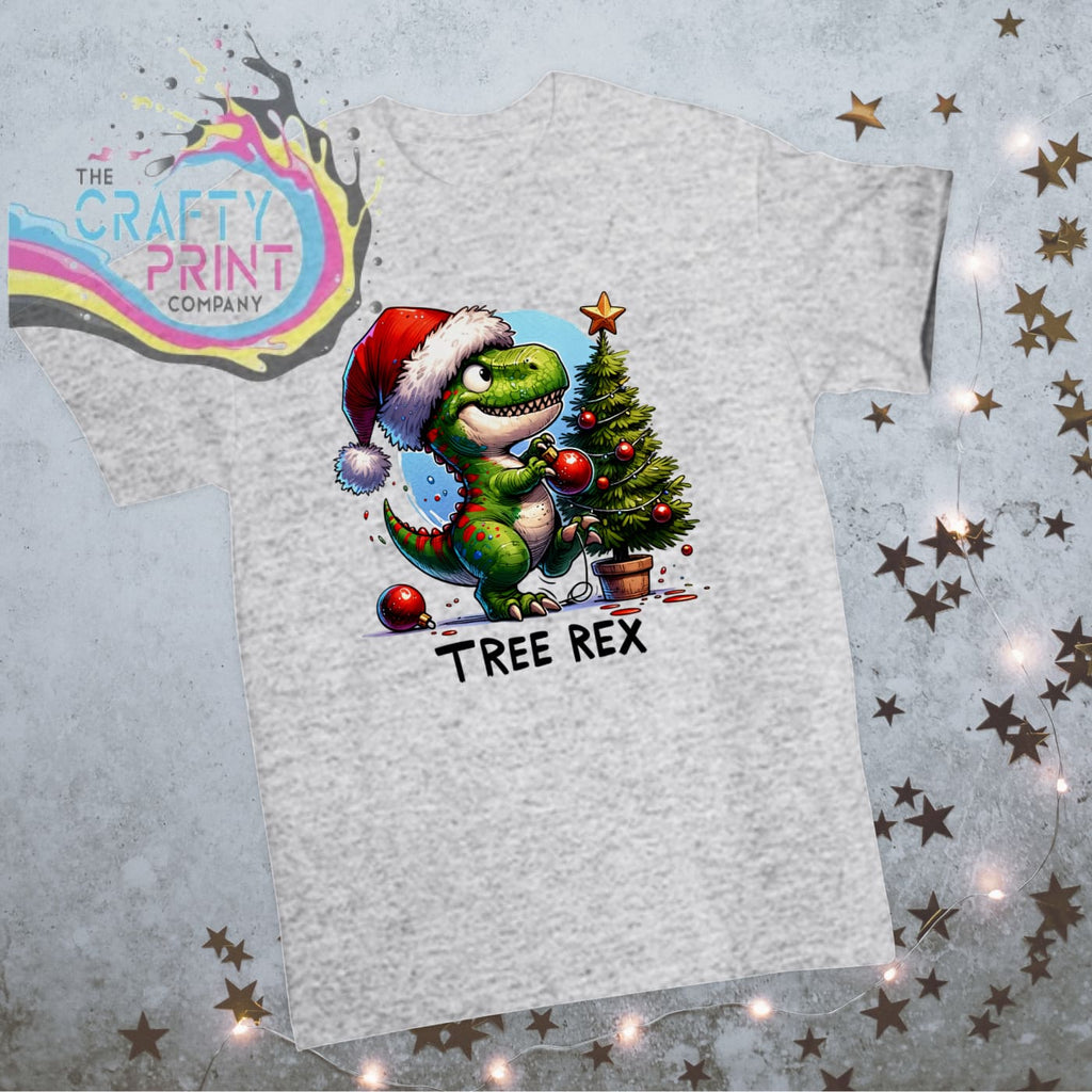 Tree Rex Christmas Children’s T-shirt - Ash Grey - Shirts