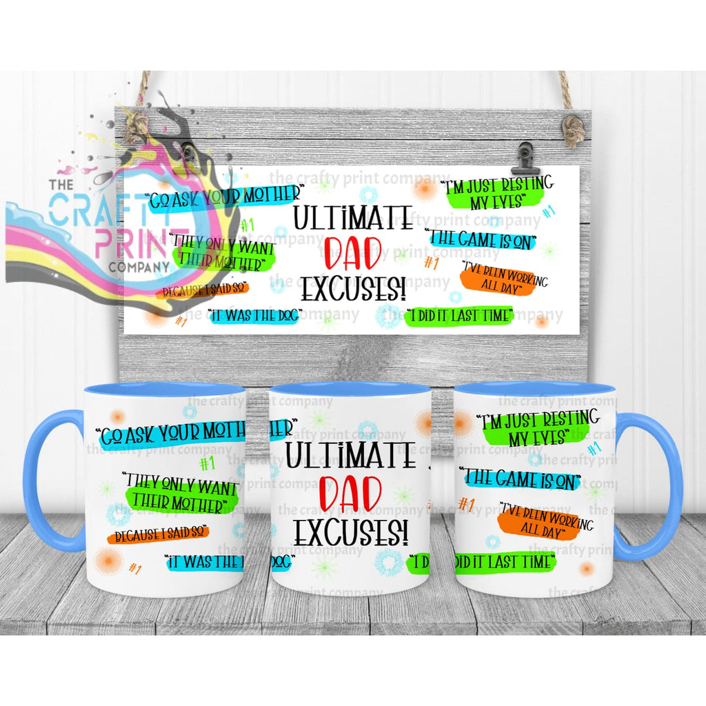 Ultimate Dad Excuses Mug - Blue Handle & Inner - Mugs