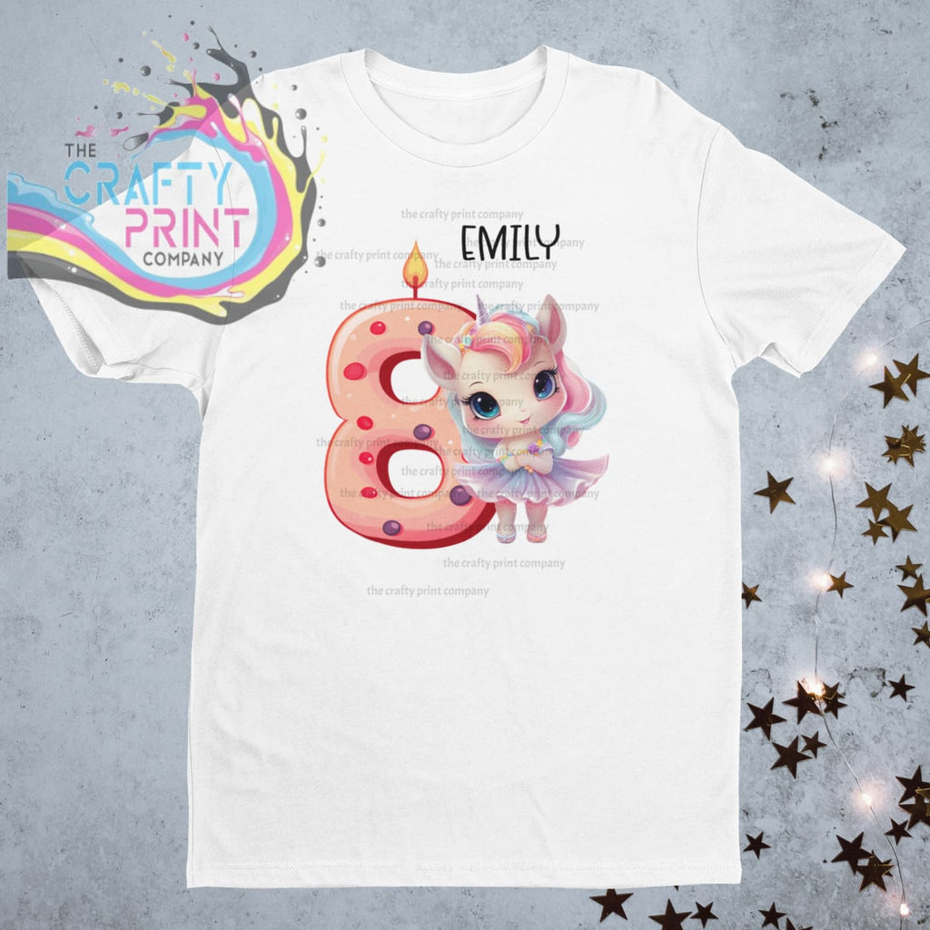 Unicorn Age Birthday Children’s T-shirt - Eight - Shirts