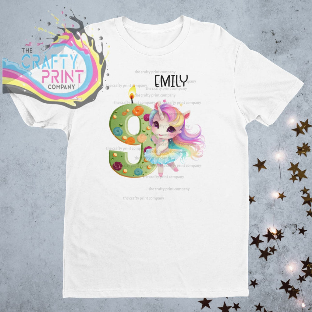 Unicorn Age Birthday Children’s T-shirt - Nine - Shirts &