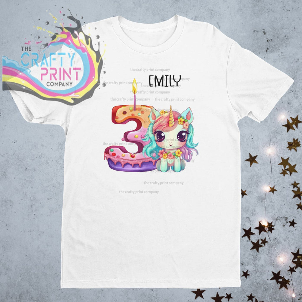 Unicorn Age Birthday Children’s T-shirt - Three - Shirts