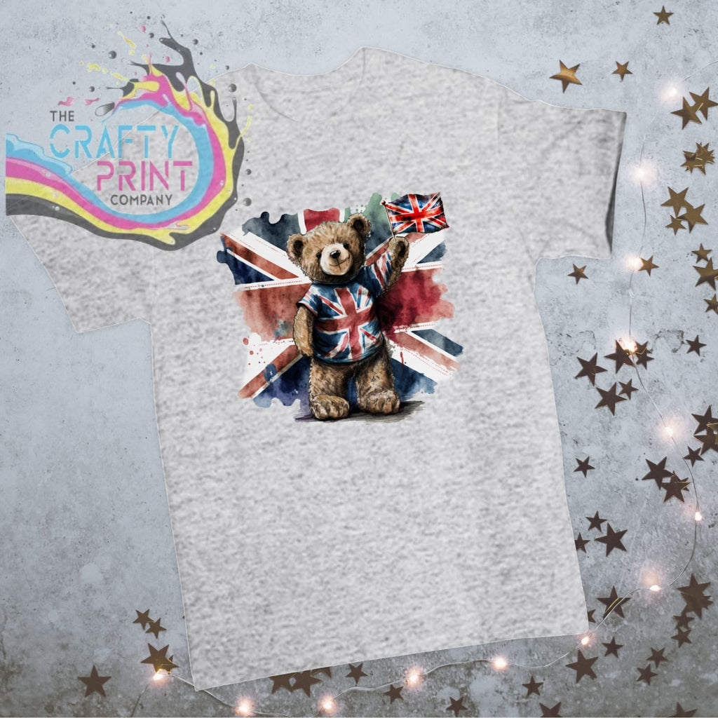 VE Day Bear Children’s T-shirt - Grey - Shirts & Tops