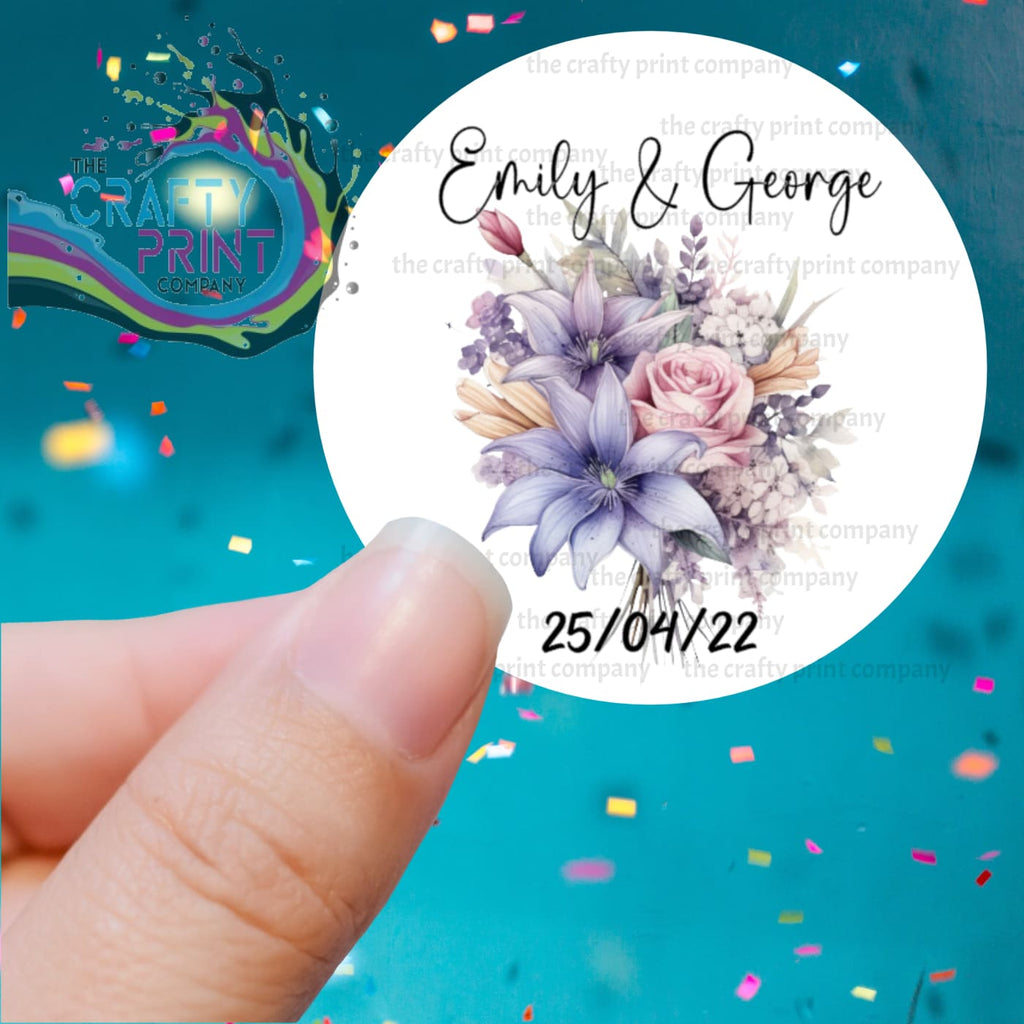 Wedding Bouquet Printed Sticker - X Small 25mm - 68