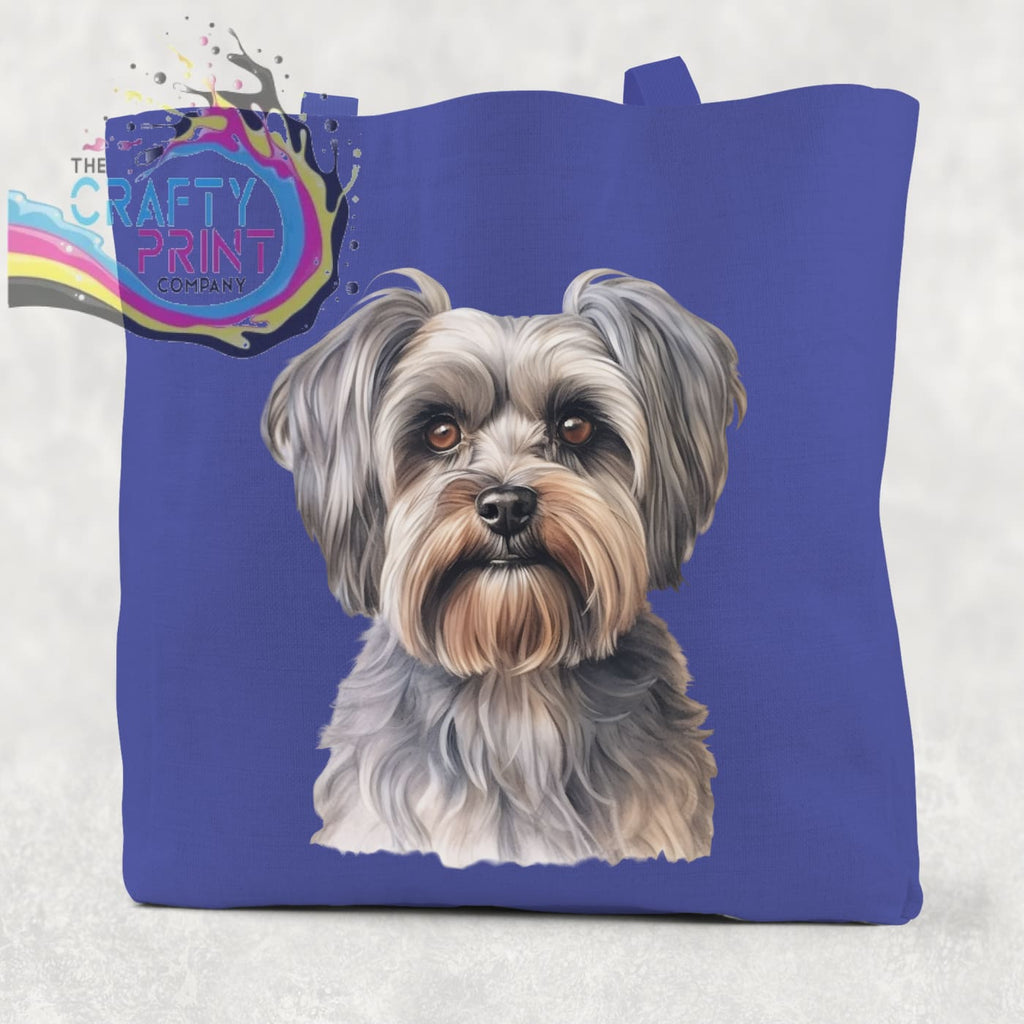 Yorkshire Terrier Cotton Tote Bag - Royal Blue - Shopping