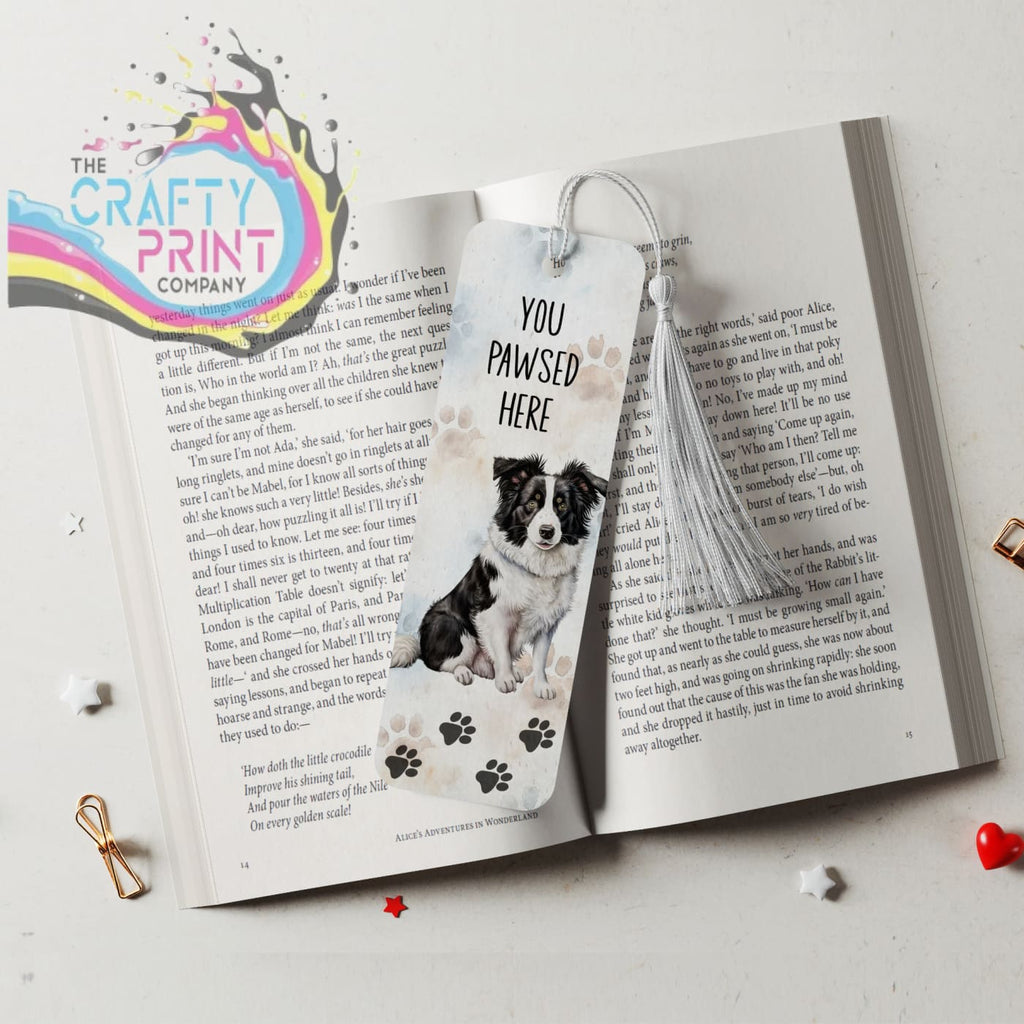 You pawsed here Border Collie Bookmark - Fabric Board