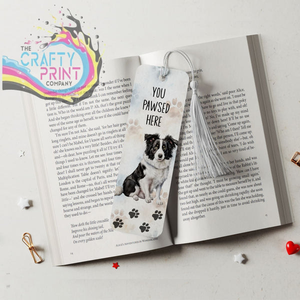 You pawsed here Border Collie Bookmark - Fabric Board