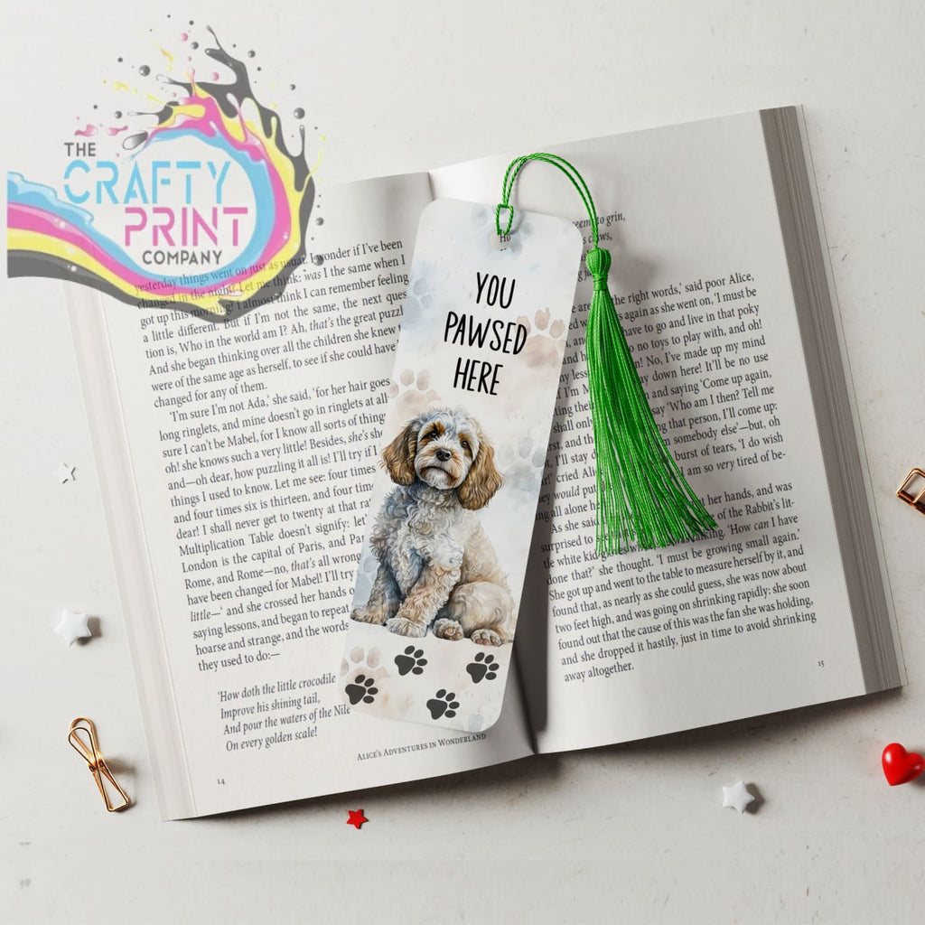 You pawsed here Cockapoo Bookmark - Fabric Board - Bookmarks