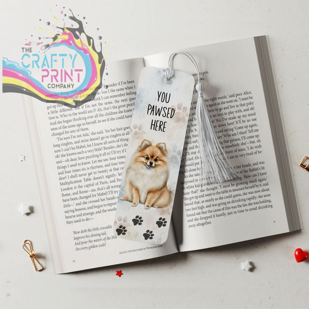 You pawsed here Pomeranian Bookmark - Fabric Board