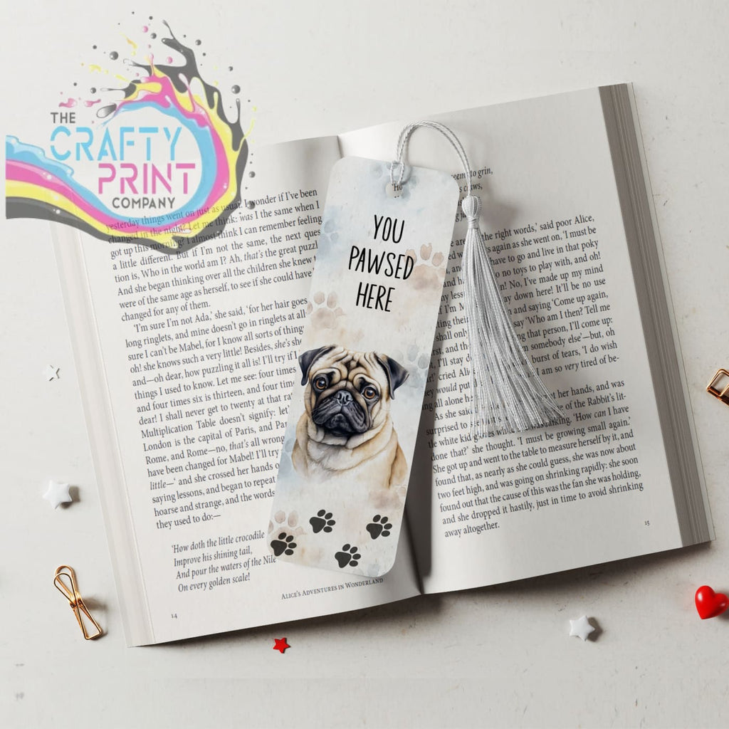 You pawsed here Pug Bookmark - Fabric Board - Bookmarks