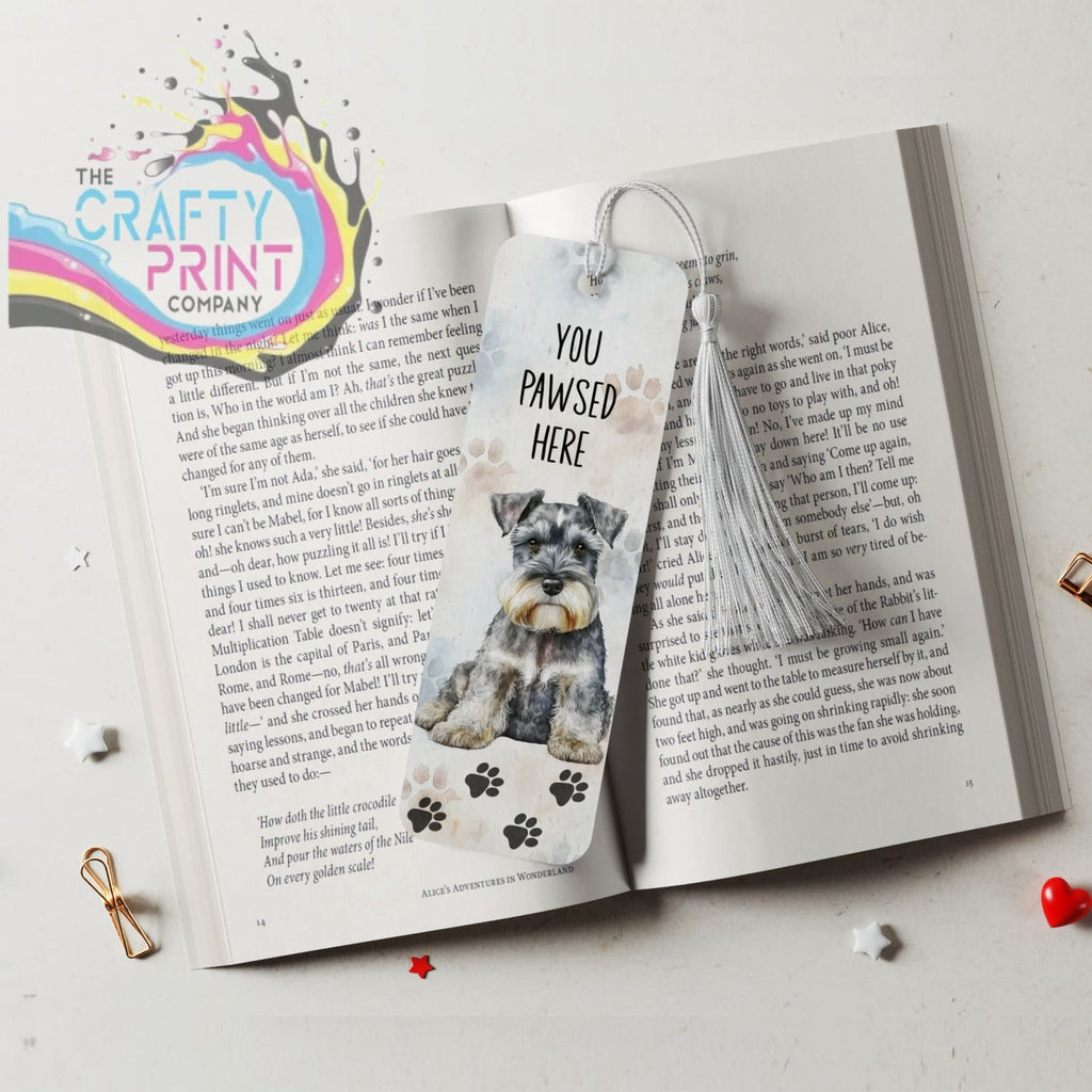 You pawsed here Schnauzer Bookmark - Fabric Board