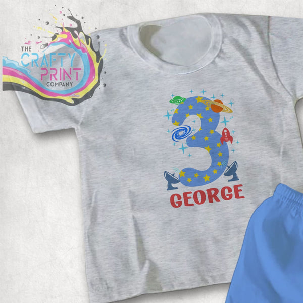 3 Birthday Space Design Children’s T-shirt - Shirts & Tops