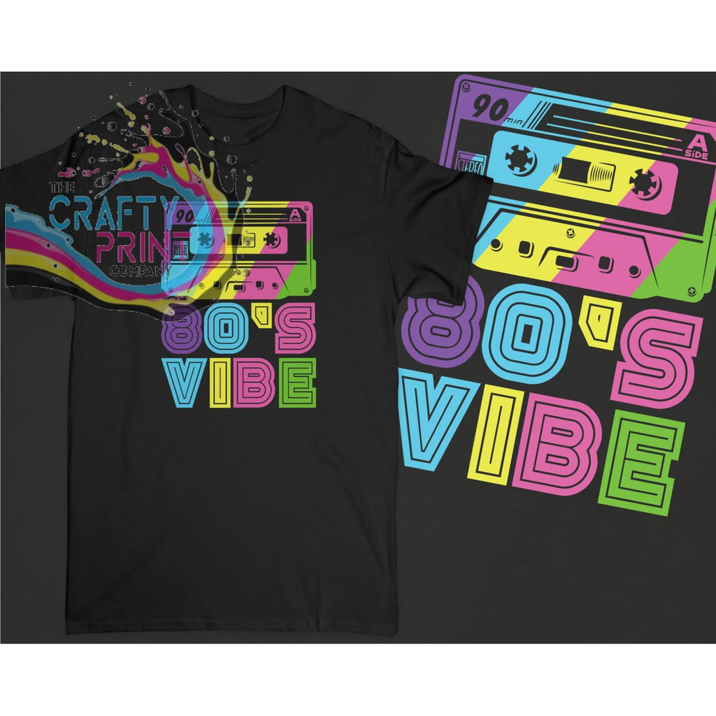 80’s Vibe Retro Tape T-shirt - Black - Shirts & Tops