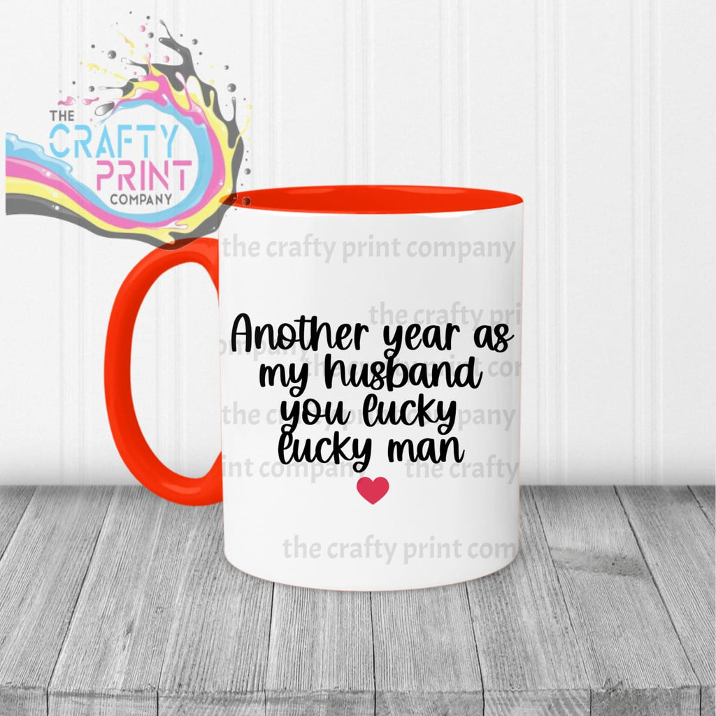 Another Year as my Husband Mug - Red Handle & Inner - Mugs