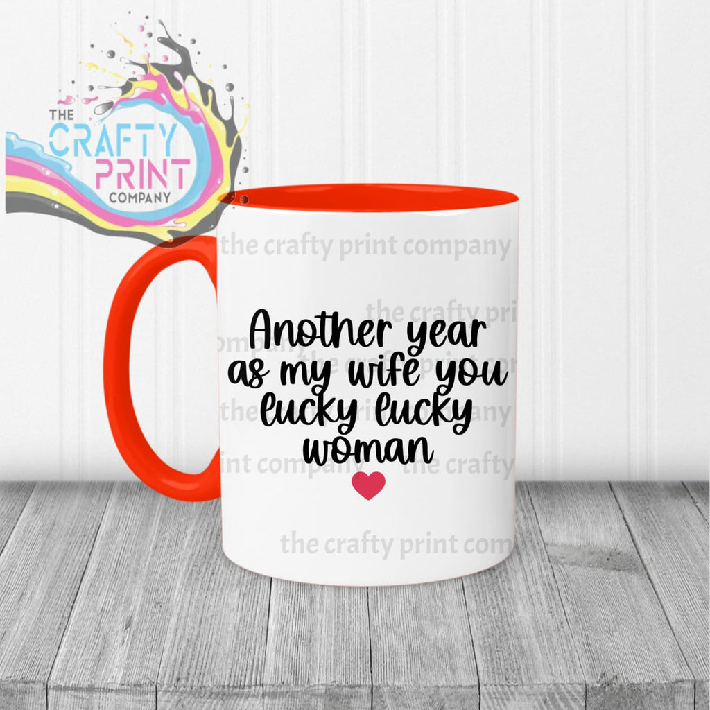 Another Year as my Wife Mug - Red Handle & Inner - Mugs