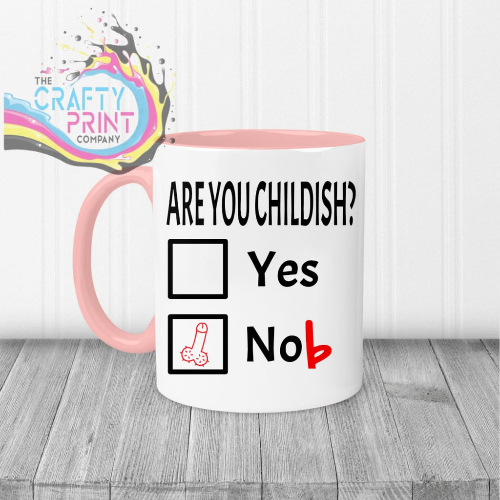 Are you Childish? Mug - Pink Handle & Inner - Mugs