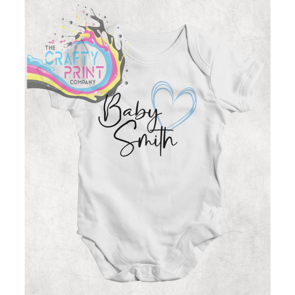 Baby Surname Bodysuit / Vest - Blue - One-Pieces