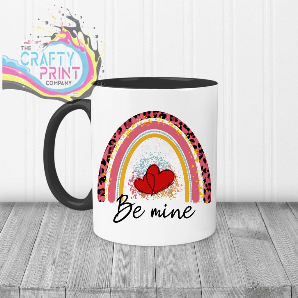 Be Mine Rainbow Mug - Black Handle & Inner - Mugs