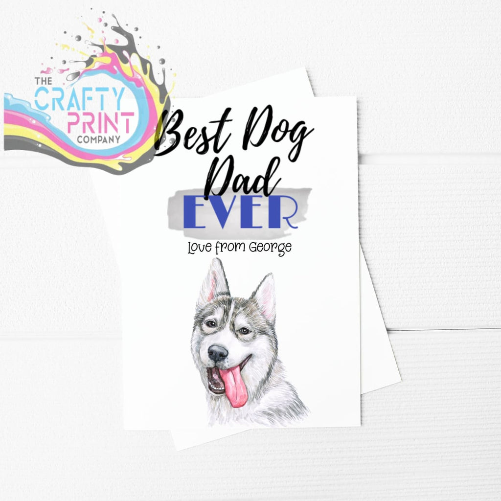 Best Dog Dad Ever Siberian Husky V6 A5 Card & Envelope