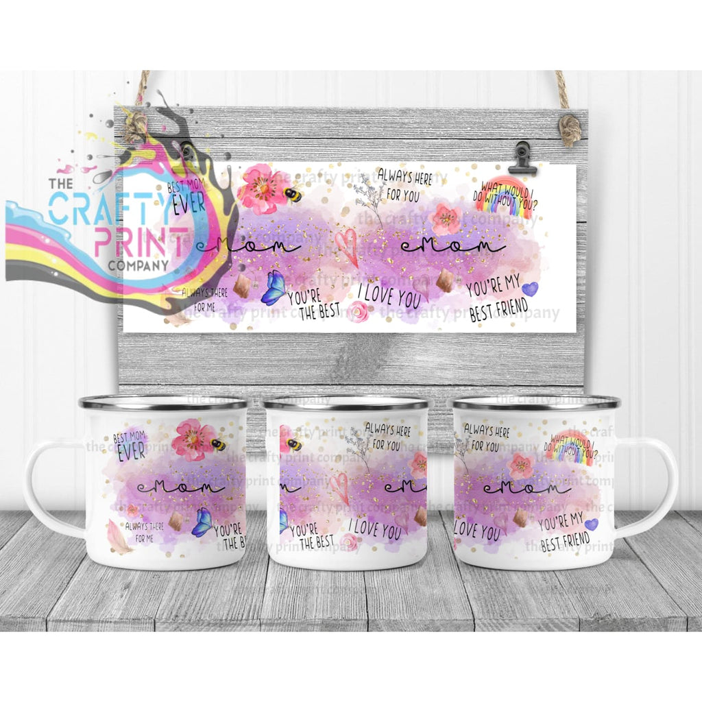 Best Mom Watercolour Rainbow Mug - Enamel / Mugs