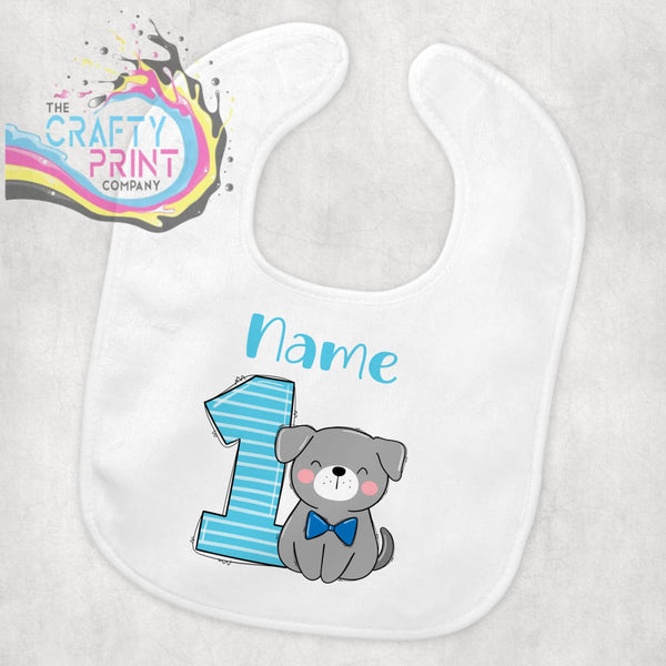 Birthday 1 Dog Personalised Baby Bib - & Toddler Clothing