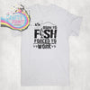 Born To Fish Forced to Work T-shirt - White - Shirts & Tops