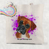 Boxer Paint Splatter Personalised Cotton Tote Bag - Pink