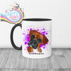 Boxer Paint Splatter Personalised Mug - Black Handle &