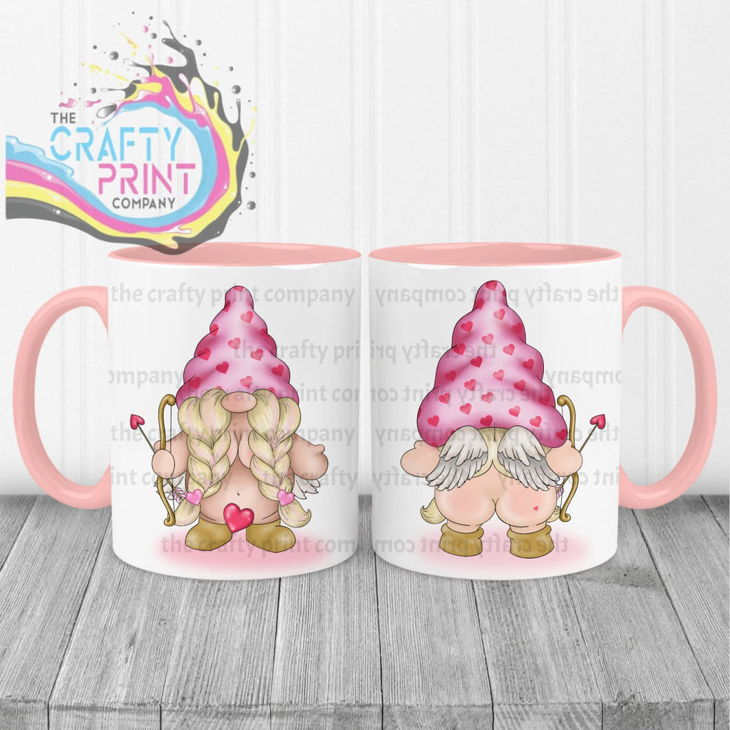 Cheeky Bum Cupid Female Gonk Mug - Pink Handle & Inner