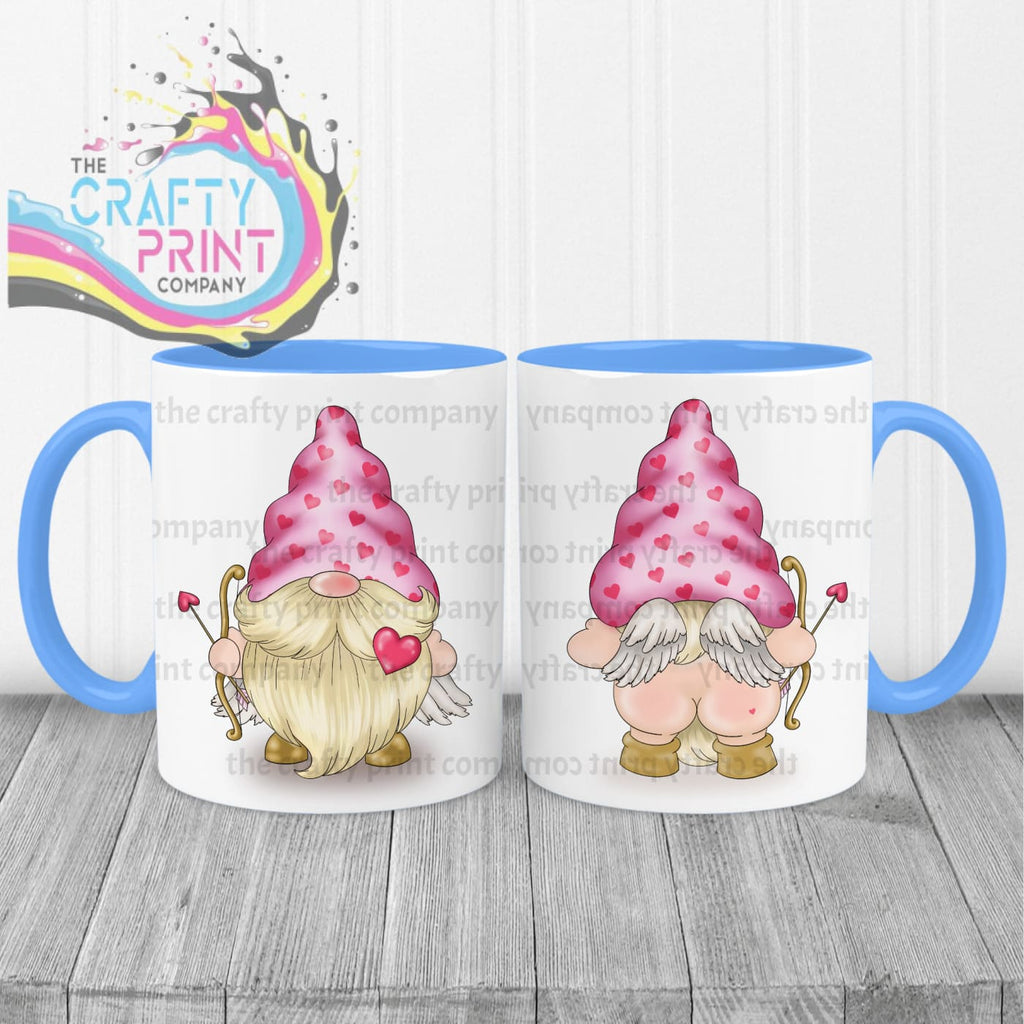 Cheeky Bum Cupid Gonk Mug - Blue Handle & Inner - Mugs