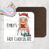 Christmas Ready Girl Personalised Coaster - Blonde Hair