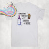 Conquering Mom Life with Coffee and Wine T-shirt - White