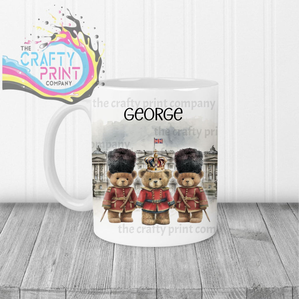 Coronation Palace Bears Personalised Mug - White Handle &