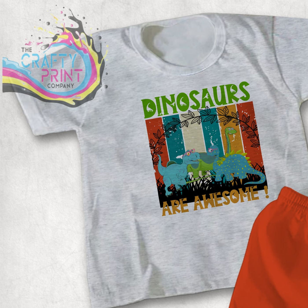 Dinosaurs are awesome Children’s T-shirt - Grey - Shirts