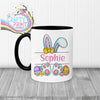 Easter Bunny Ears Feet Personalised Mug - Black Handle &