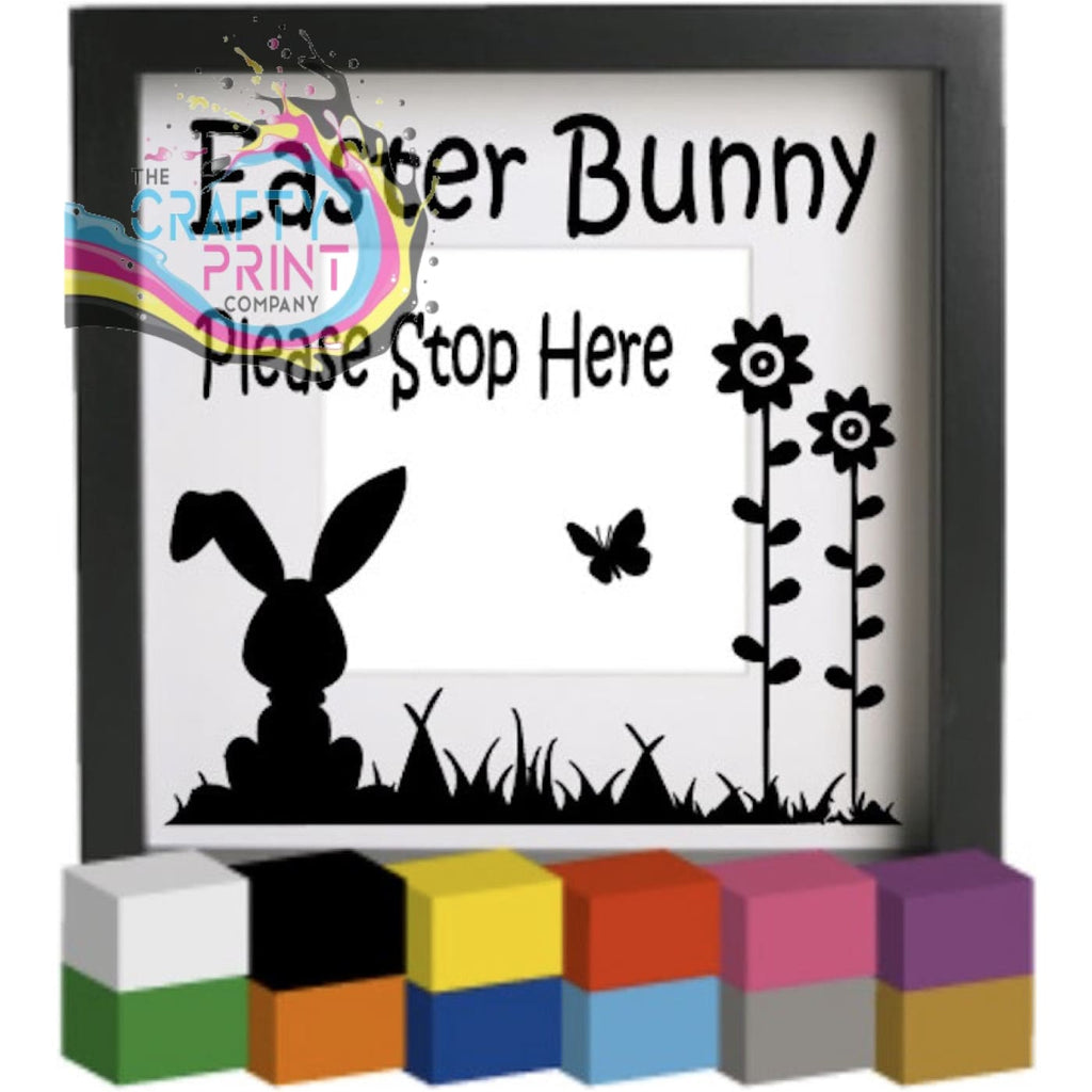 Easter Bunny Please Stop Here Vinyl Decal Sticker