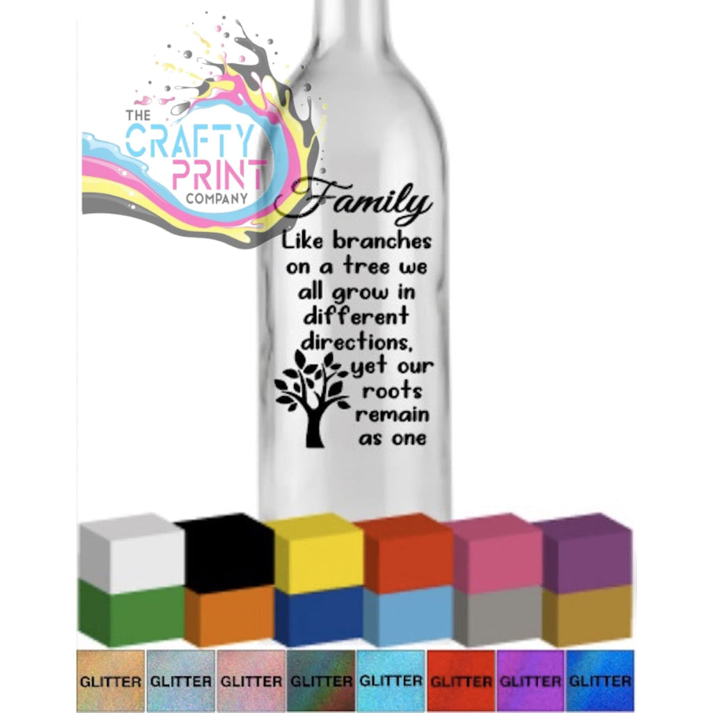 Family like branches on a tree Bottle Vinyl Decal