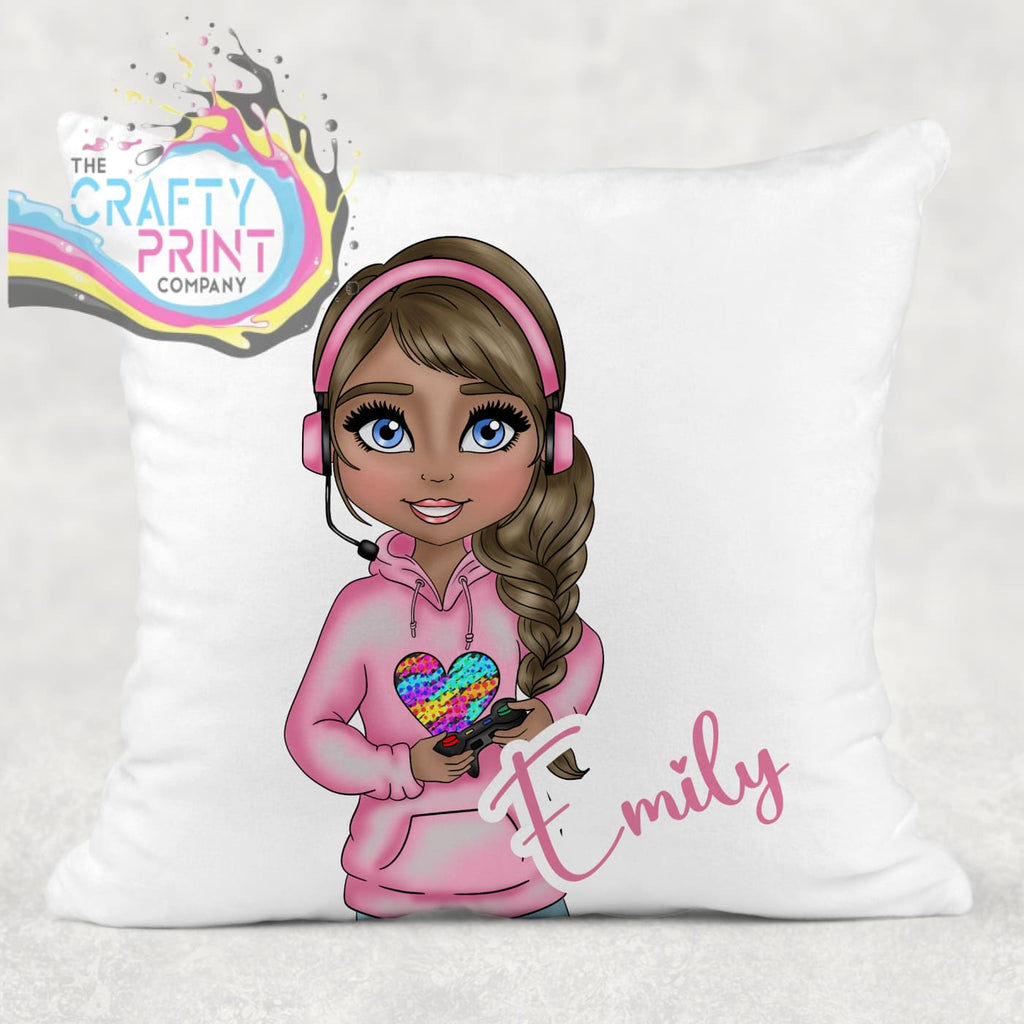 Personalised Gamer Cushions, Gamer Girl Cushion