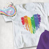 Gay Pride Hearts Paint Drip Design Children’s T-shirt